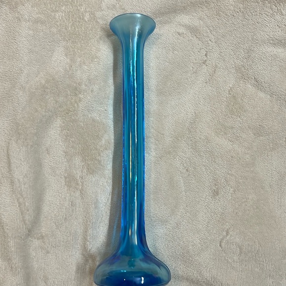 Dugan Ribbed Glass Tall Vase. Carnival glass, iridescent, swung/stretch Antique - Picture 3 of 8